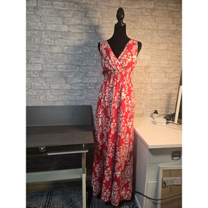 Women's Merona Red & White Patterned Maxi Dress S